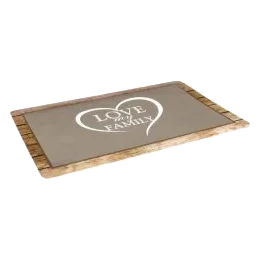 Shabby Chic Brown Rectangular Dog Bowl Mat