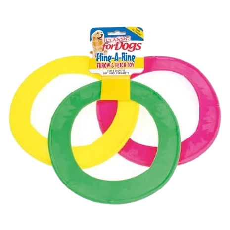 Classic Fling-a-Ring vinyl dog toy, 220 mm