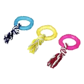 Teething Ring with Rope Dog Toy, 8 cm