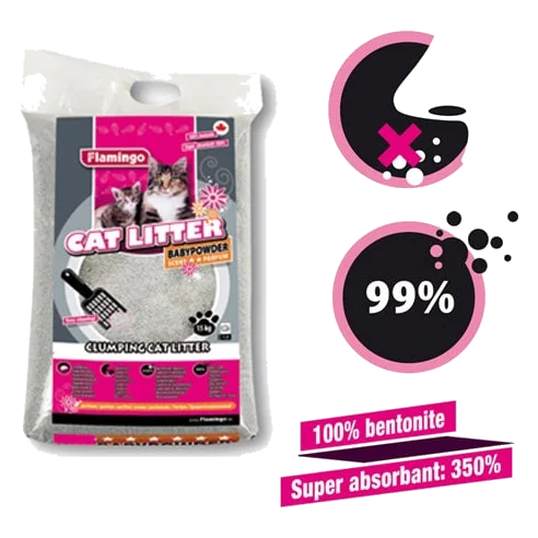 Talc-scented clumping cat litter, 7 kg