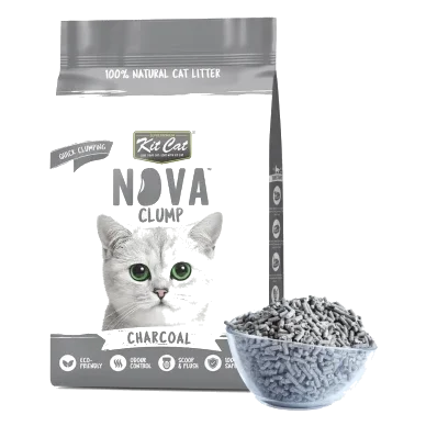 Clumping Cat Litter Kit Cat NovaClump Pea Fibre Charcoal 7 L