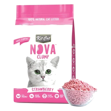Clumping Cat Litter Kit Cat NovaClump Pea Fibre Strawberry 7 L