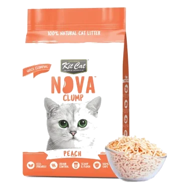 Clumping Cat Litter Kit Cat NovaClump Pea Fibre Peach 7 L