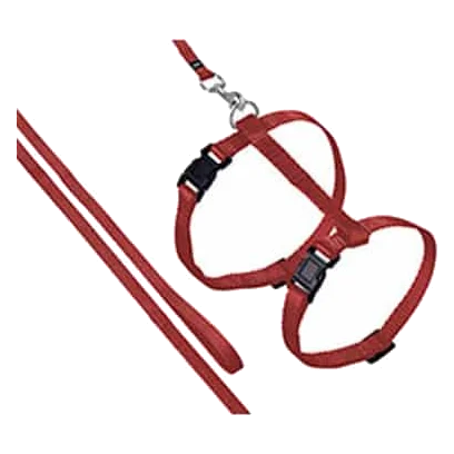 Red cat harness and lead set