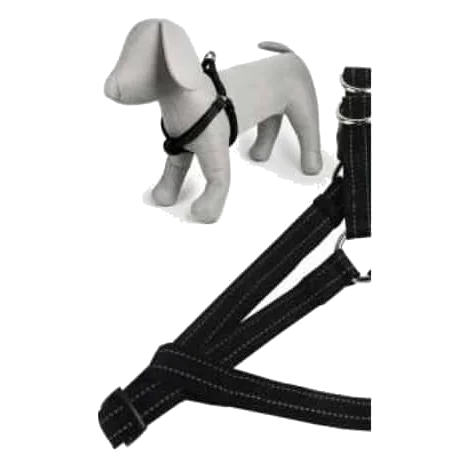 Reflective nylon dog harness model 2, 15 mm, sizes T1 and T2