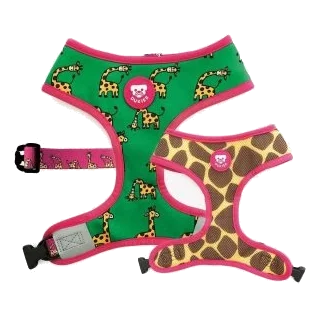 Dukier Savana reversible dog harness, green and yellow, sizes T1 to T4