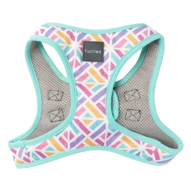 FuzzYard Bubblegum Burst Breathable Step-In Dog Harness