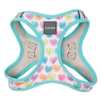 FuzzYard Candy Hearts Breathable Step-In Dog Harness