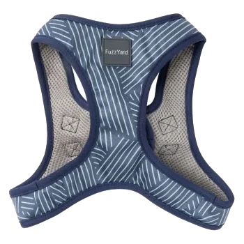 FuzzYard Thornbury Aegean Blue step-in dog harness with reflective strips