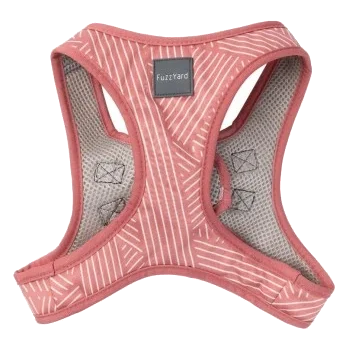 FuzzYard Thornbury Brick Red step-in dog harness with reflective strips