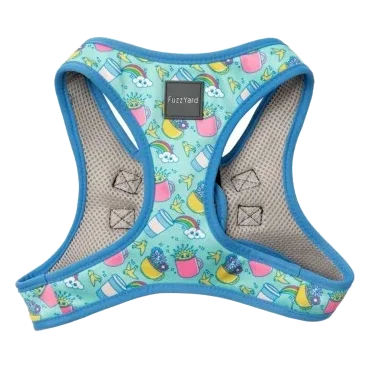 FuzzYard Wakey Wakey step-in dog harness with reflective strips