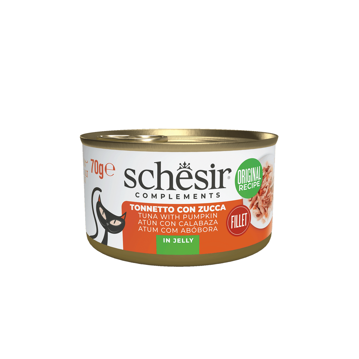 Schesir tuna with pumpkin in jelly wet cat food, 70 g tin