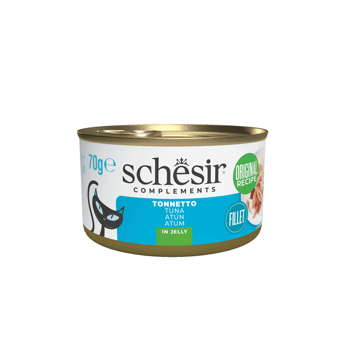Schesir tuna in jelly wet cat food, 70 g tin