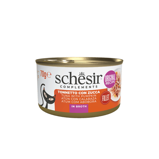 Schesir tuna with pumpkin in broth wet cat food, 70 g tin