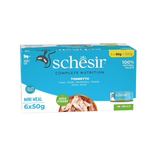 Schesir tuna wet cat food, 6 × 50 g, multipack