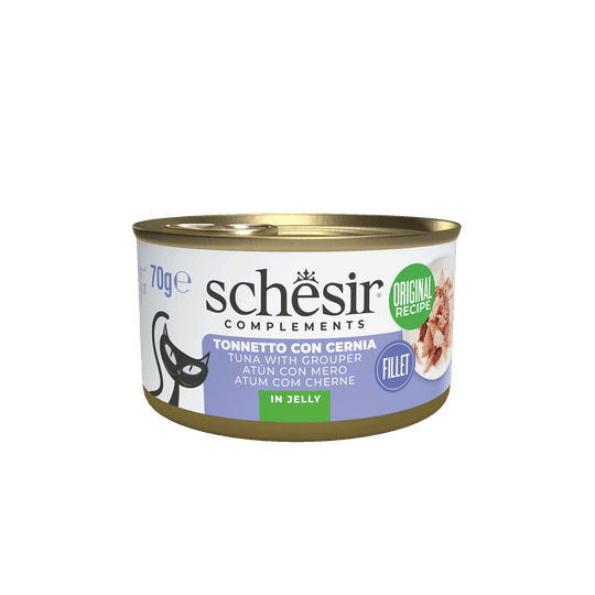 Schesir tuna with grouper wet cat food, 70 g tin