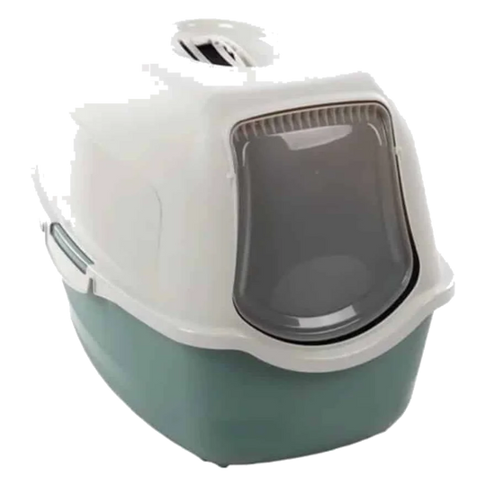 Lexie green covered cat litter tray