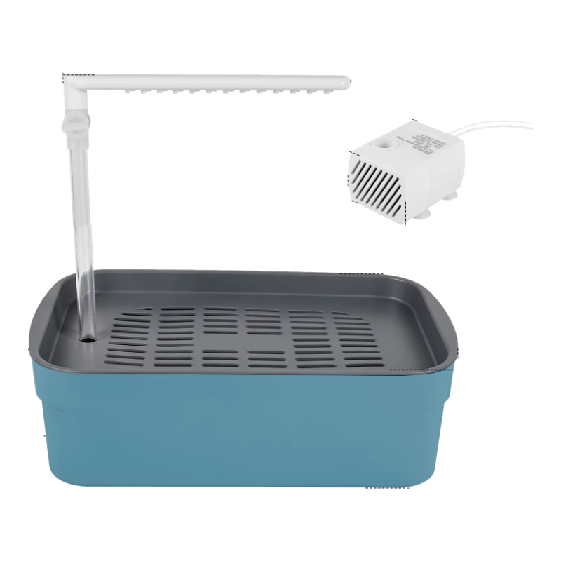 Bird bath with automatic shower, large blue, with USB pump