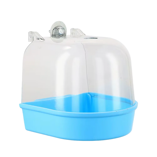 Baño colgante con cúpula para canarios y periquitos, azul - ZONLIDOOG