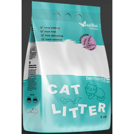 Papillon lavender-scented bentonite cat litter, 5 L