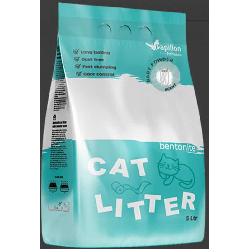 Papillon talc-scented bentonite cat litter, 5 L