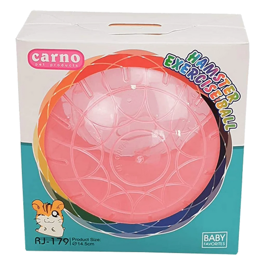 Hamster exercise ball, 11.5 cm, on display stand