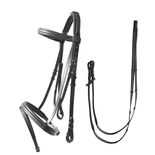 English leather bridle with reins