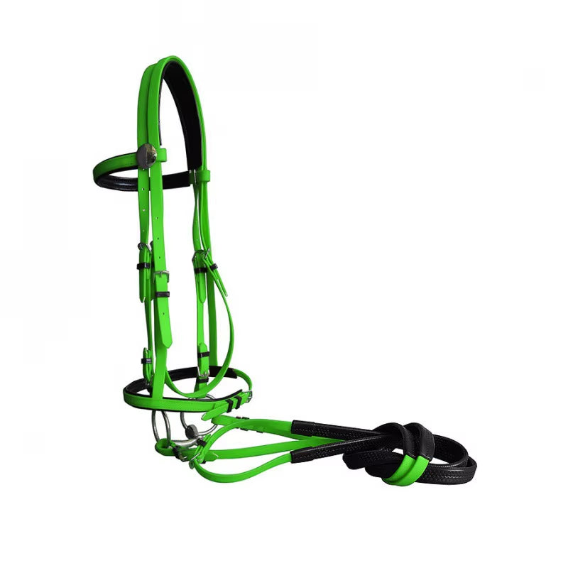 PVC bridle with adjustable reins for horses