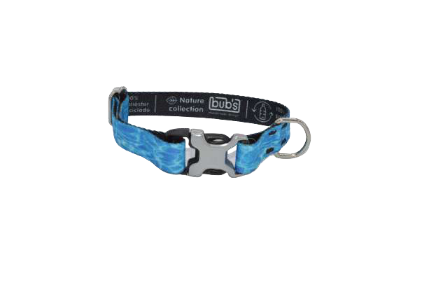 Bub's Aqua dog collar with metal buckle, 20 mm – original image
