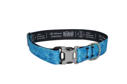 Bub's Aqua dog collar with metal buckle, 40 mm – original image