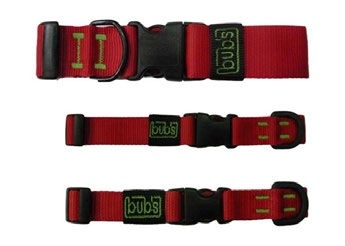 Bub's red dog collars in different sizes – catalogue image