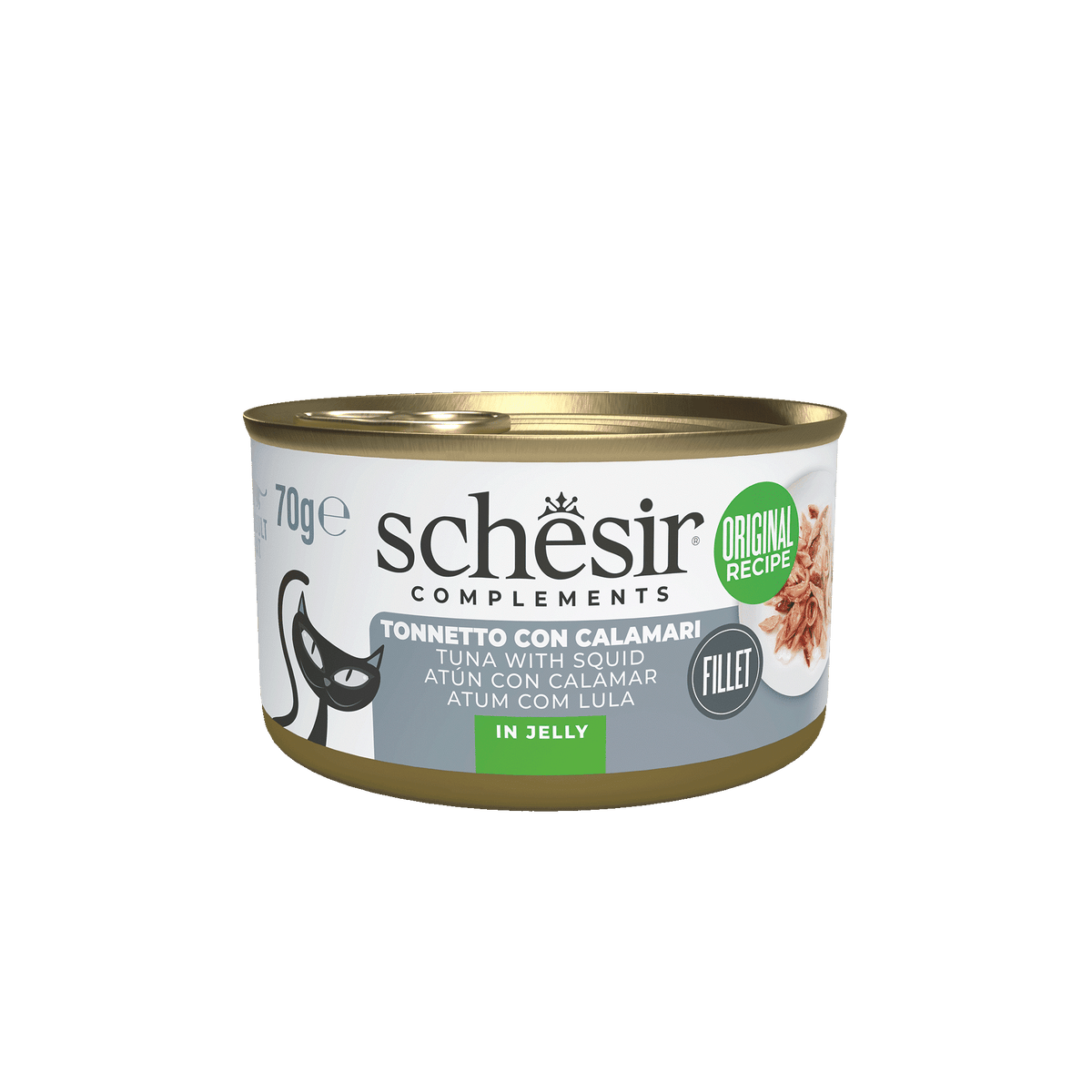 Schesir tuna with squid wet cat food, 70 g tin