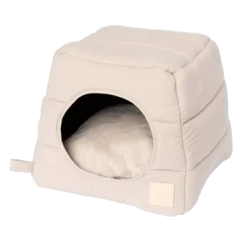 Cotton Cat Cave Bed FuzzYard Life Sandstone