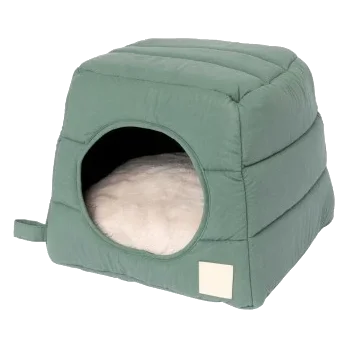 Cotton Cat Cave Bed FuzzYard Life Myrtle Green