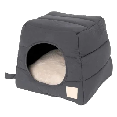 Cotton Cat Cave Bed FuzzYard Life Slate Grey