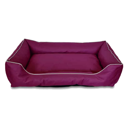 Lilac rectangular polyester dog bed, size M