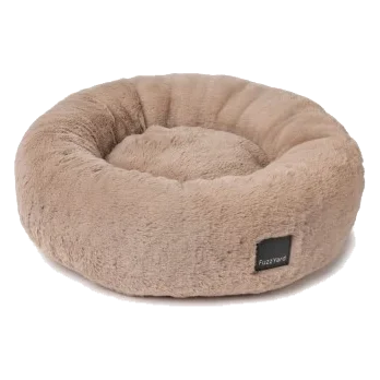 Round calming dog bed FuzzYard Dreameazzzy in Chai