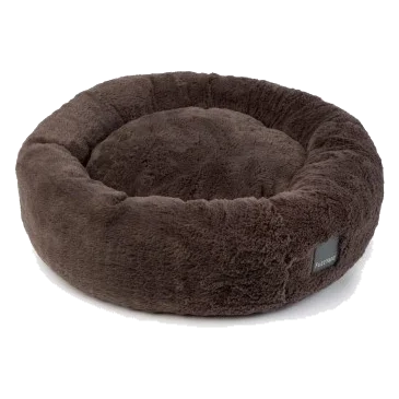 Round calming dog bed FuzzYard Dreameazzzy in Truffle