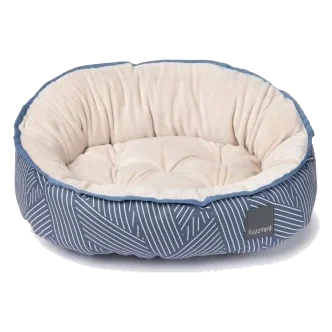 FuzzYard Thornbury Aegean Blue Reversible Oval Dog Bed