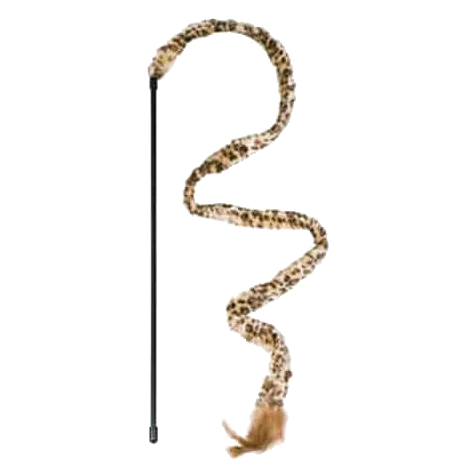 Leopard wand cat toy