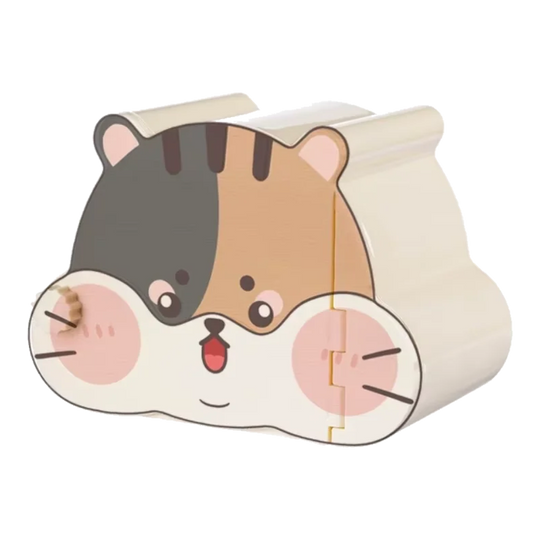 Hamster hideout house with tricolour design