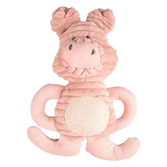 Flamingo Small Dog Club pink pig plush dog toy, 23 cm