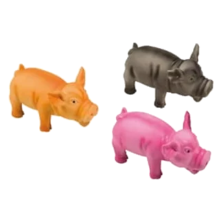 Vinyl Pig with Realistic Sound Dog Toy, 17 cm