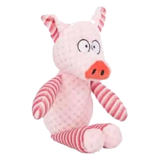 Happy pig plush dog toy, 34 cm