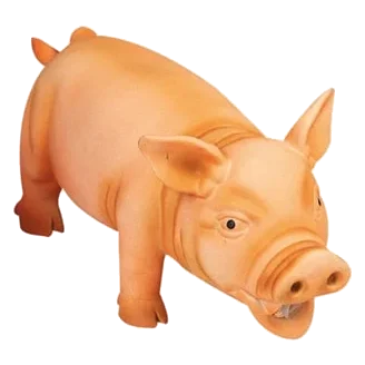 Orange Latex Pig with Realistic Sound Dog Toy, 22 cm