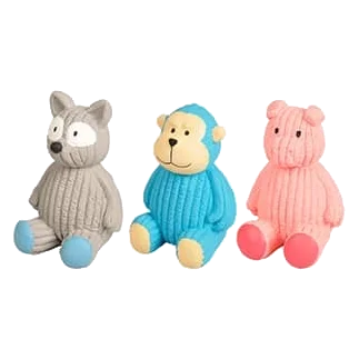 Latex Pig, Bear and Gorilla Dog Toys, Pack of 3, 12 cm