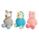 Latex Pig, Bear and Gorilla Dog Toys, Pack of 3, 12 cm