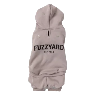 FuzzYard Urban Cotton Dog Hoodie, Light Grey