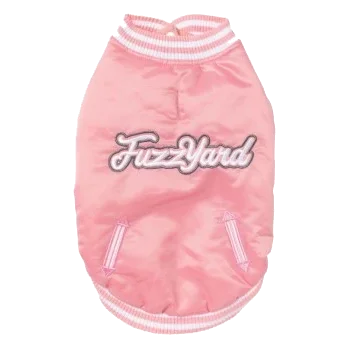 FuzzYard Fastball Baseball Dog Jacket, Pink