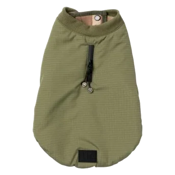 FuzzYard padded dog bomber jacket in khaki green